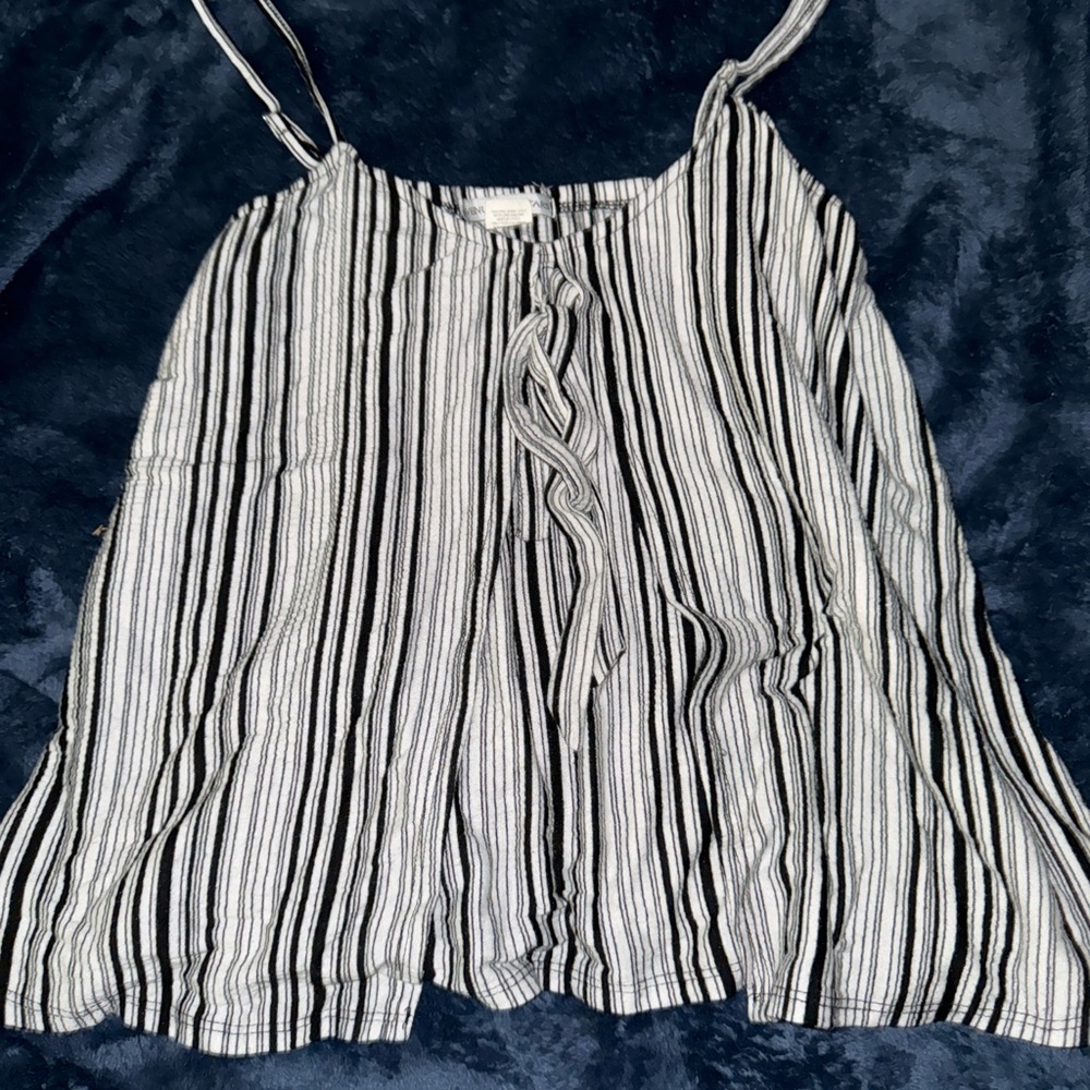 Elegant Black and White Striped Camisole